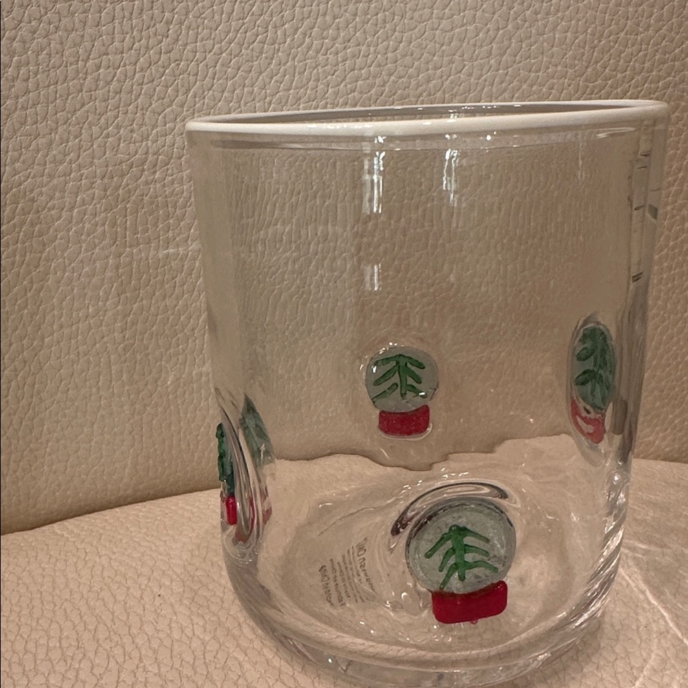 Anthropologie Festive Icon Juice Glass Christmas Holiday Snow globe NWT - Picture 2 of 8